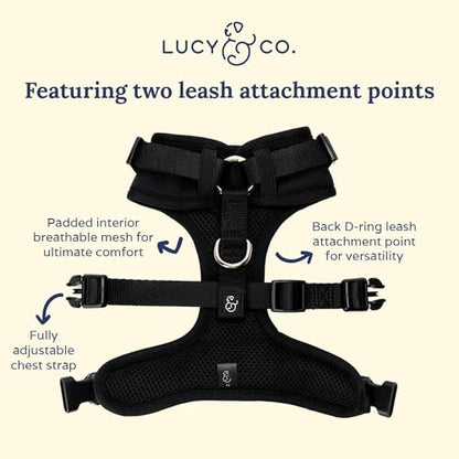 Lucy & Co. The Midnight No-Pull Dog Harness - Size X-Large - Vest to Stop Pulling & Walk Easy - Comfortable Leash Training Product w/Adjustable Chest & Neck Straps - color: The Midnight No-Pull Harness, size: X-Large
