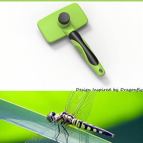 Design Patent Certificated Self Cleaning Slicker Brush for Dogs& Cats, Skin Friendly Grooming Dog& Cat Brush for Shedding and Deshedding, Pet Supplies Accessories,Blue - color: Blue