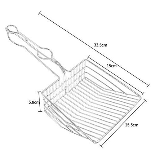 Cat Litter Scoop, Durable Metal Pet Kitty Kitten Sifter Heavy Duty with Long Handle Pet Kitty Dog Pooper Scooper, Easily Clean Litter Box