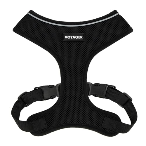 Best Pet Supplies Voyager Aerolite Over the Head Dog Harness, No Pull Breathable Air Mesh Vest, Quick Dry with Reflective Stitching, Adjustable Escape Resistant Harness - Black, X-Small - color: Black, size: XS