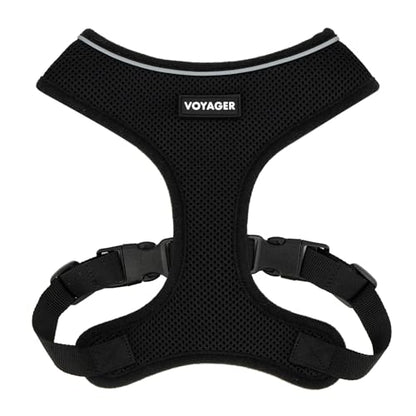 Best Pet Supplies Voyager Aerolite Over the Head Dog Harness, No Pull Breathable Air Mesh Vest, Quick Dry with Reflective Stitching, Adjustable Escape Resistant Harness - Black, Small - color: Black, size: S