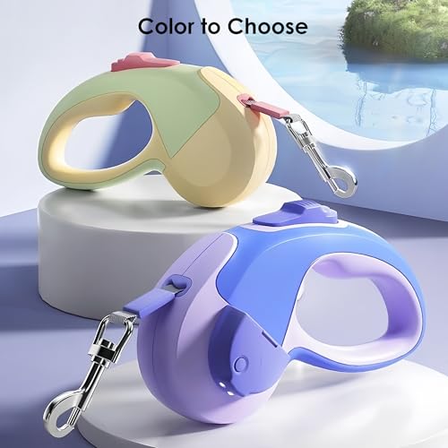 Retractable Dog Leash for Small and Medium Dogs – No-Tangle Automatic Pet Leash with Anti-Pull Design, Durable Dog Walking Lead, 10ft, Yellow&Green