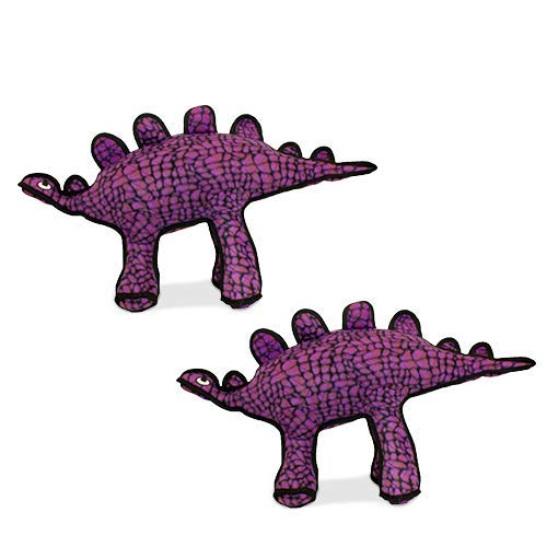 TUFFY® - 2 Pack Original : Stegosaurus Dog Toys : Ultra Durable Plush Toy with Multiple Layers & Reinforced Seams, Washable and Floats, Original Construction - color: 2PK Purple Stegosaurus Dinosaur