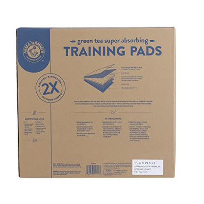 Arm & Hammer Green Tea Pet Training Pads, 200 Count, Super Absorbent with Green Tea and Baking Soda, 2X Odor Control, 5-Layer Leak-Proof Construction, 22.5 x 22.5 Inch - size: 22.5" x 22.5" 200 Count
