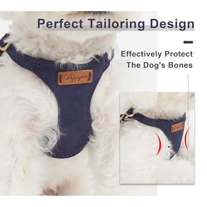 Puppytie Small Dog Harness with Multifunction Dog Leash,Lightweight Soft Adjustable No Choke Escape Proof Pet Harness Vest Pet Harness Vest,Navy,S - color: Navy, size: S(9-17.5lb）