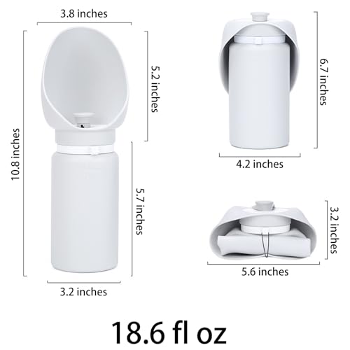 BlueDreamer Portable Dog Water Bottle, Collapsible Pet Water Dispenser with Wide Mouth Design, Leak Proof, Gray, 18.6 oz