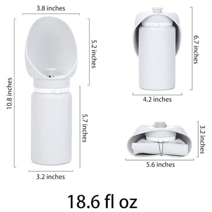 BlueDreamer Portable Dog Water Bottle, Collapsible Pet Water Dispenser with Wide Mouth Design, Leak Proof, Gray, 18.6 oz