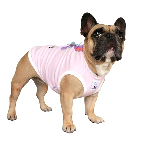 iChoue Pitbull Shirts for Dogs Cartoon Bunny Print Clothes Easter Outfits Costumes Rabbit Vests Cotton Tank Tops French Bulldog English Bully - Pink/Large Plus - color: Print Bunny, size: Large Plus ( 35 - 45 lbs )