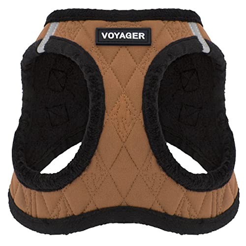 Best Pet Supplies - All Weather Plush, Reflective, No Pull Harness for Small, Medium Dogs, Cats - Secure with Hook & Loop Fastener, Buckle, Double D-Rings - Beige Plush, XS - color: Beige Plush, size: XS