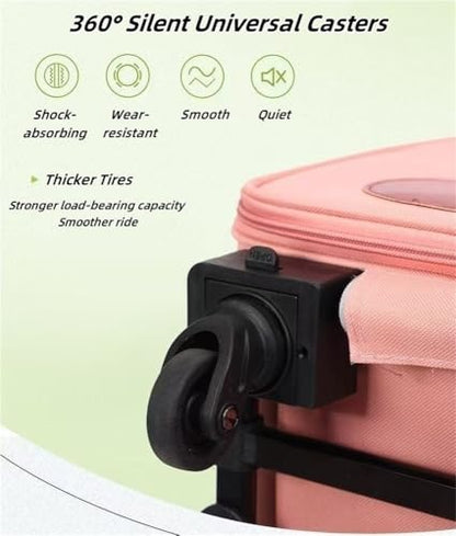 2-in-1 Soft-Sided Pet Travel Bag, Rolling Cat Carrier with Wheels, Large Pet Trolley, Mobile Pet Cage for Small and Medium Dogs and Cats(Yellow) - color: Yellow