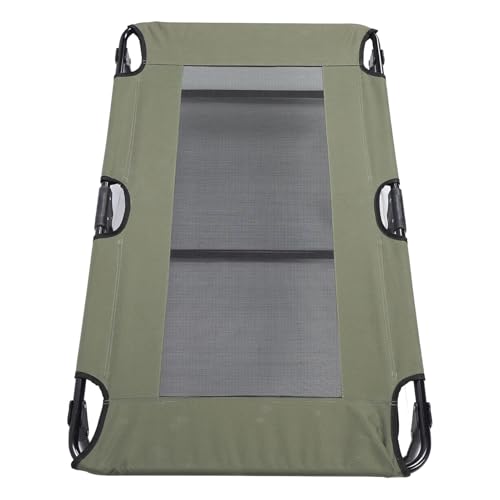 Foldable Cooling Elevated Dog Bed Portable Raised Pet Cot for Outdoor Camping Breathable Mesh Green 107x61x18cm - size: 107*61*18cm