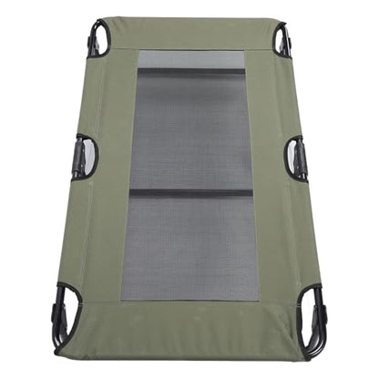 Foldable Cooling Elevated Dog Bed Portable Raised Pet Cot for Outdoor Camping Breathable Mesh Green 107x61x18cm - size: 107*61*18cm