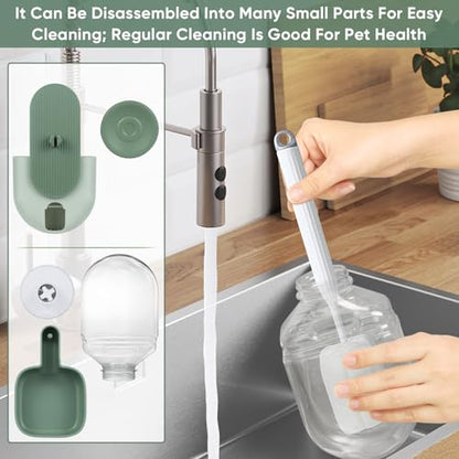 Lemtrflo 28oz Hanging Automatic Water Dispenser，Rabbit Water Bottle,Bunny Guinea Pig Ferret Water Bowl for Cage,Suitable for Small Animal Puppies(Cage Grid Spacing Over 1.2'') (Green) - color: Green