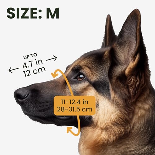 BRONZEDOG Wire Dog Muzzle German Shepherd for Medium Large Dogs Adjustable Durable Metal Basket for Biting Chewing Barking (M) - size: M