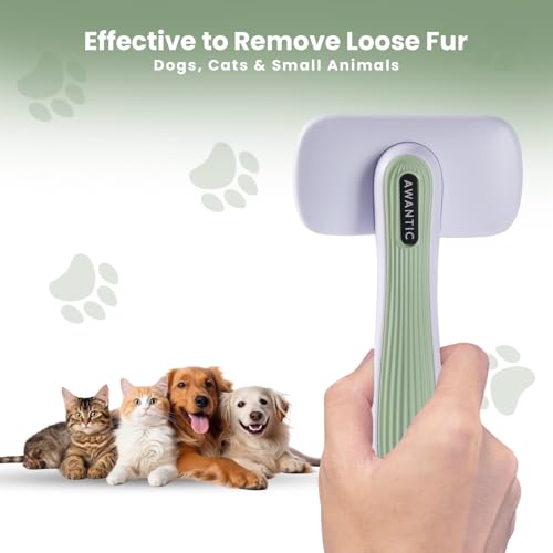 Self- Cleaning Slicker Brush for Dogs Suitable for Short & Long Haired Dogs and Effective Deshedding for Pet Grooming, Undercoat Removal, Tangle-Free Fur, Skin-Friendly Tool for Healthy Coat - size: Medium