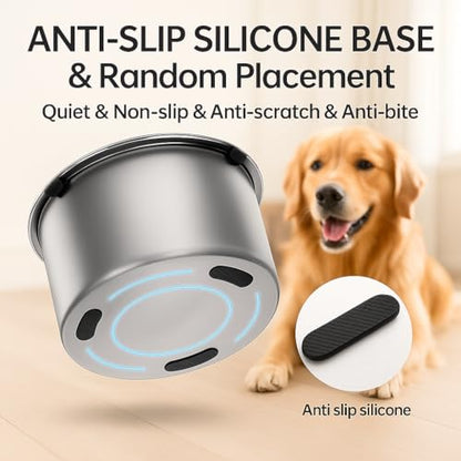 Large Stainless Steel Slow Feeder Dog Bowl with Lid – 198oz/5.6L No Spill Water Dispenser – Slobber Stopper for Healthy Slow Drinking – Non-Slip Pet Bowl for Travel, Kennels and Crates - size: 198 oz (5.6 L)