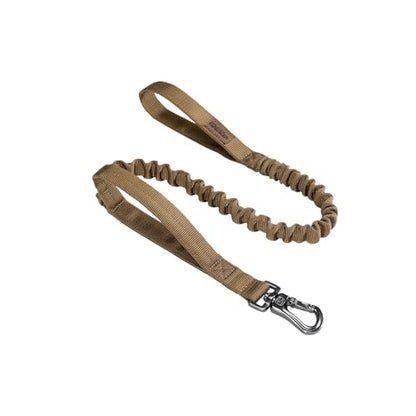 EXCELLENT ELITE SPANKER Military Bungee Dog Leash Elastic Leads Rope with 2 Padded Control Handle for Medium and Small Dogs (Coyote Brown) - color: Coyote Brown