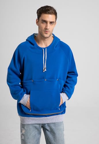Pet Cat Dog Pouch Hoodie Small Animal Carrier – Kitten Puppy Pouch Sweatshirt Holder Fleece Unisex Hoodies Dazzling Blue - color: Dazzling Blue, size: Small