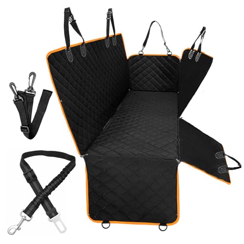 ICWEIMEI Dog Car Seat Cover, Waterproof Back Seat Covers for Dog Travel Non-Slip Pet Car Seat Protector Pet Car Seat Cover for Cars Trucks SUV - color: Orange
