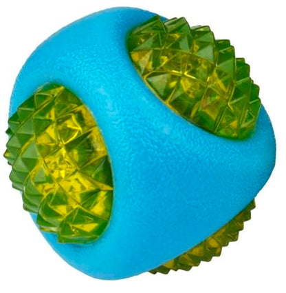 Dog Dental Lighted Translucent Rubber Diamond Balls 3 inch Small to Medium Canines (Blue) - color: Blue