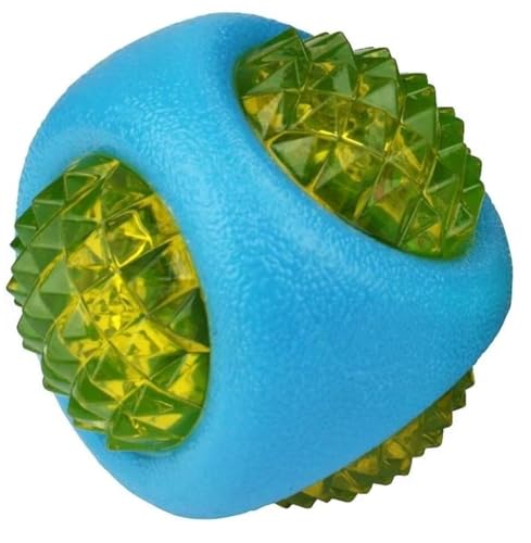 Dog Dental Lighted Translucent Rubber Diamond Balls 3 inch Small to Medium Canines (Green) - color: Green