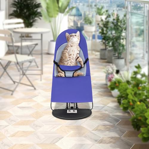 Pet Rocking Chair, Portable Dog Rocker Bed Chair 4 Modes Adjustments Pet Rocker Bed Washable Removable Small Dogs Cots Sofa Beds for Pets Under 33lbs/15Kg (Purple) - color: Purple