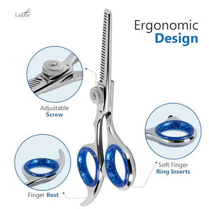 Professional 4.5-Inch Thinning Shears - Small Dog Grooming Scissors for Dogs' Faces and Eyes - Sharp & Durable - Ideal for Tight Spaces and Detailed Grooming - Pet and Cat Grooming Supplies - size: 4.5 Inch