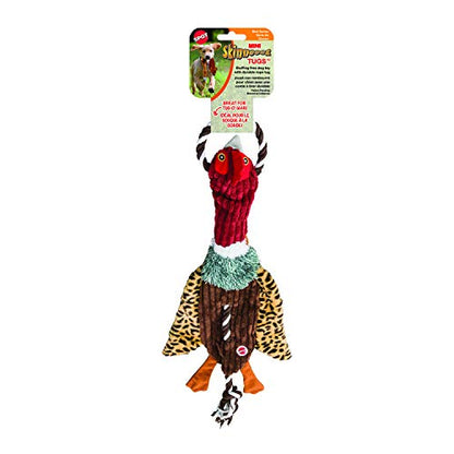 SPOT Skinneeez Tugs Mini Duck Tug Dog Toy – 14" Stuffing-Free Plush Toy with Rope Handle & Squeaker – Durable Tug Toy for Small & Medium Dogs, Moderate Chewers, Assorted Styles - size: 14"