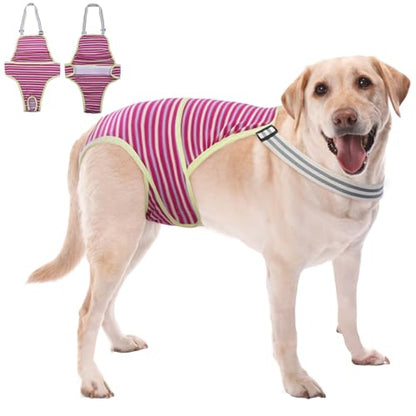 Dog Diapers Female,Female Dog Diapers for Heat Large Dogs, Washable Onesie Sanitary Pantie with Adjustable Suspender Washable, Reusable Period Panties Doggie Diaper, M - color: Rosered, size: Medium