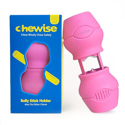 PetClan Chewise Bully Stick Holder, Improved Bully Sticks Holder, Ultimate Secure Heavy Duty, BPA-Free Safety Device to Prevent Choking, Fits Various Bully Sticks and Dog Sizes - color: Pink, size: Standard