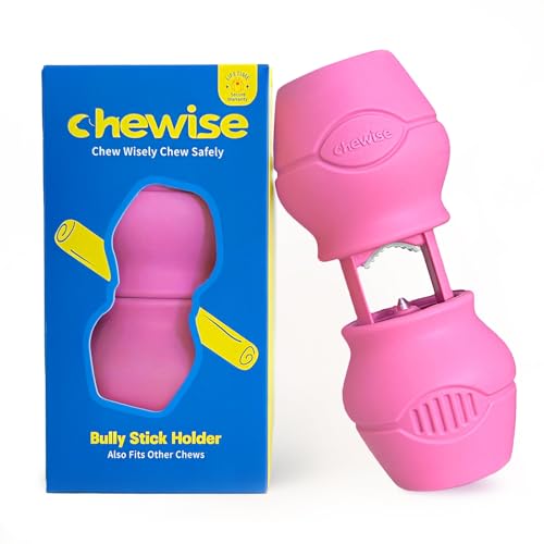 PetClan Chewise Bully Stick Holder, Improved Bully Sticks Holder, Ultimate Secure Heavy Duty, BPA-Free Safety Device to Prevent Choking, Fits Various Bully Sticks and Dog Sizes - color: Pink, size: Standard
