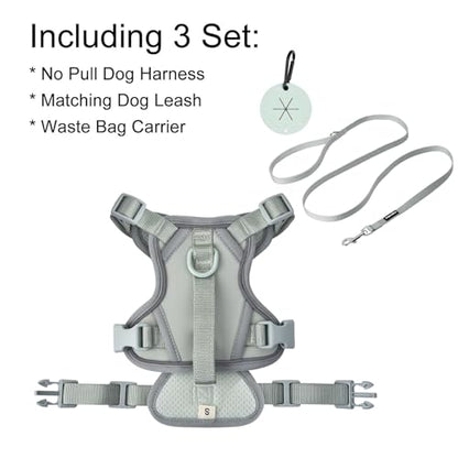Petmolico No Pull Cute Dog Harness for Small Dogs, with Two Leash Clips and Soft Handle, Reflective Easy Walk Dog Harness- Light Green,Small - color: Light Green, size: Small