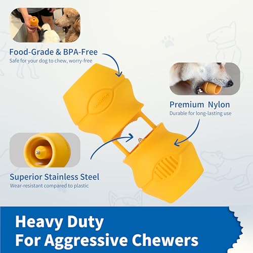 PetClan Chewise Bully Stick Holder, Improved Bully Sticks Holder, Ultimate Secure Heavy Duty, BPA-Free Safety Device to Prevent Choking, Fits Various Bully Sticks and Dog Sizes - color: Yellow, size: Extra Large