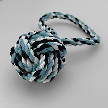 Cutie's PetBox Weaved Rope Ball Toy for Toss, Fetch, Chew and Tug-O-War, 2.8" Diameter Ball for Small and Medium Dogs