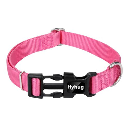 Hyhug Small Dog Collar Quick-Release Pink| Heavy-Duty Nylon Puppy Collar, Adjustable & Durable Pet Supplies for Boy & Girl Dogs (Small, Candy Pink) - color: Candy Pink, size: Small