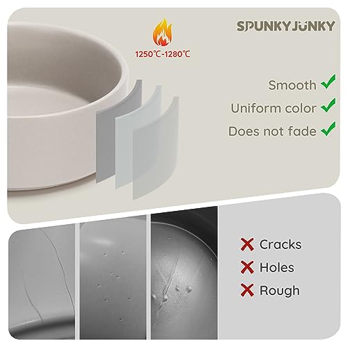 SPUNKYJUNKY 28.7OZ Ceramic Dog and Cat Bowl, Modern Cute Weighted Food Water Bowl for Replacement Grey (2 Pack) - color: Grey, size: 3.6 CUPS × 2