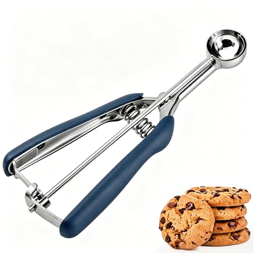 JUNADAEL J Mini Cookie Scoop 1 Tsp, 1/3 Tbsp Cookie Scoop for Baking, Mini Ice Cram Scoop, Melon Baller Scoop, Blue Handle, Non-Slip, For Making Cookies Muffin Cupcake Ice Cream Meatball - color: Dusty Blue, size: #110 - 1 Tsp