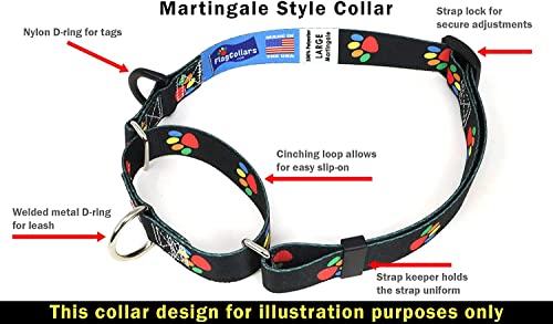 Switzerland Dog Collar | Switzerland Flag | Martingale Slip-On | Made in NJ, USA | for Medium Dogs | 1 inch Wide - size: M martingale 12-19 in.x1