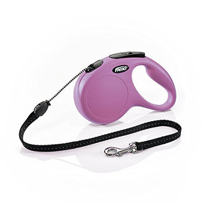 FLEXI New Classic Retractable Dog Leash (Cord), 16 ft, Medium, Pink - size: Medium 16 ft - 44 lbs
