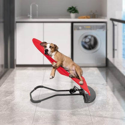 Pet Rocking Chair, Portable Dog Rocker Bed Chair 4 Modes Adjustments Pet Rocker Bed Washable Removable Small Dogs Cots Sofa Beds for Pets Under 33lbs/15Kg (Red) - color: Red