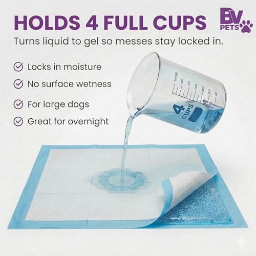 BV Puppy Pads XL 40 Count 34"x28" - Leak-Proof Pee Pads for Dogs with 6-Layer Design, Rapid Dry Sheet & Attractant - Dog Pad Extra Large with Odor Control - Perfect for Big Dogs & Indoor Use - size: XL / 40-Count (Standard)