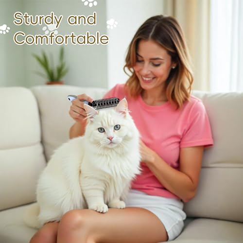 Cat & Dog Grooming Kit - Matted Fur Remover for Cats, Includes 4 Knotting Combs & 1 Pet Grooming Brush, Safe Cat Grooming Comb Set for Detangling - size: Knotting Cut Combs Set