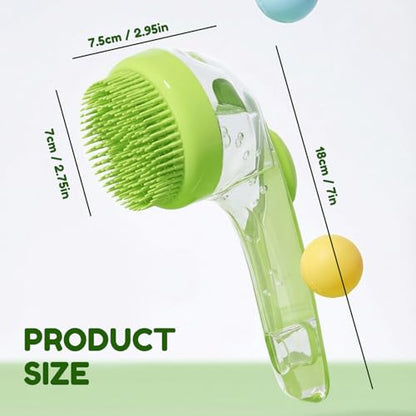 2025 Upgrade Edition Pet Bathing & Grooming Brush, 2-in-1 Shampoo Dispenser & Massage Brush for Dogs and Cats, Suitable for All Coat Types (Green Brush)