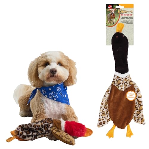 SPOT Skinneeez Crinklers Bird - Stuffing-Free Dog Toy with Crinkle & Squeaker Sounds, Durable for Light to Moderate Chewers, Tug Toy for Small Dogs & Puppies, 14in - style: Small Bird