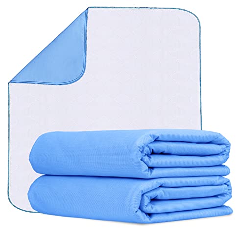 Incontinence Bed Pads Washable Waterproof 34x36 Inches Pack of 2 - Washable Pee Pads for Beds for Incontinence Adults, Kids & Pets - Waterproof Pad, Reusable Bed & Underpads - size: 34x36 Inches - PK 2