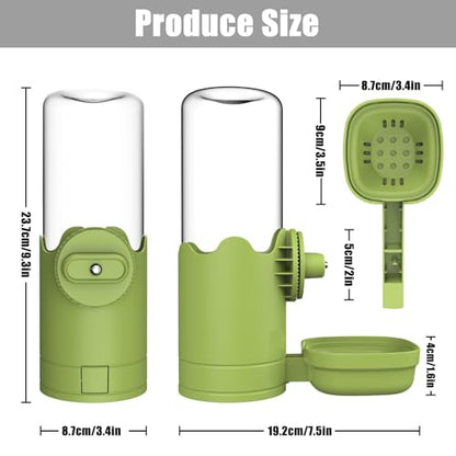 Pet Water Bottle for Cage Crate 26oz Automatic Feeding Water Dispenser for Dog Cat Rabbit (Green, 26oz)