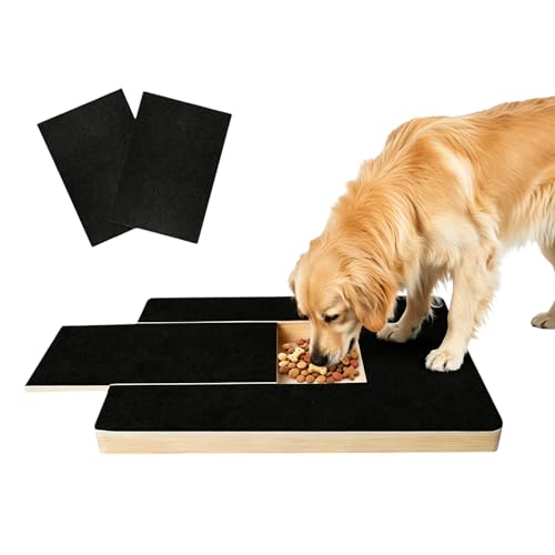 Dog Nail Scratch Board with Treat Drawer, Solid Wood Dog Scratch Pad, Stress-Free Nail File Board Alternative to Clippers & Grinders, with 2 Replaceable Sandpapers for Small Medium Large Dogs - size: 2 Repl Sandpaper
