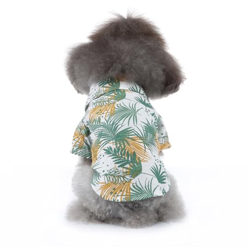 Tangpan Daisy Tropical Print Pet Dog Shirt Puppy Summer Hawaiian Beach Polo Shirts Clothes (Z White,XS) - color: Z White, size: X-Small