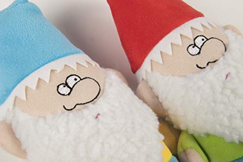 goDog (2 Count) Magical Creatures Garden Gnome Squeaky Plush Dog Toy, Chew Guard Technology - Red/Blue, Small - size: Small, style: Garden Gnomes, 2-Pack