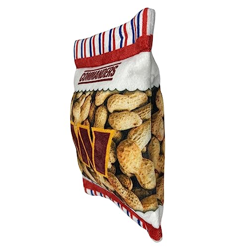 Pets First NFL Washington Commanders Crinkle FINE Plush Dog & CAT Squeak Toy - Cute Stadium Peanuts Snack Plush Toy for Dogs & Cats with Inner Squeaker & Beautiful Baseball Team Name/Logo (WAC-3346) - color: Washington Commanders, style: STADIUM PEANUTS S